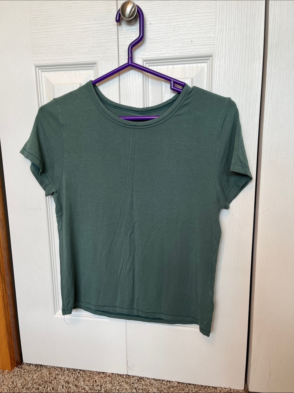 American Eagle Outfitters Short Sleeve Crewneck Top - Forest Green